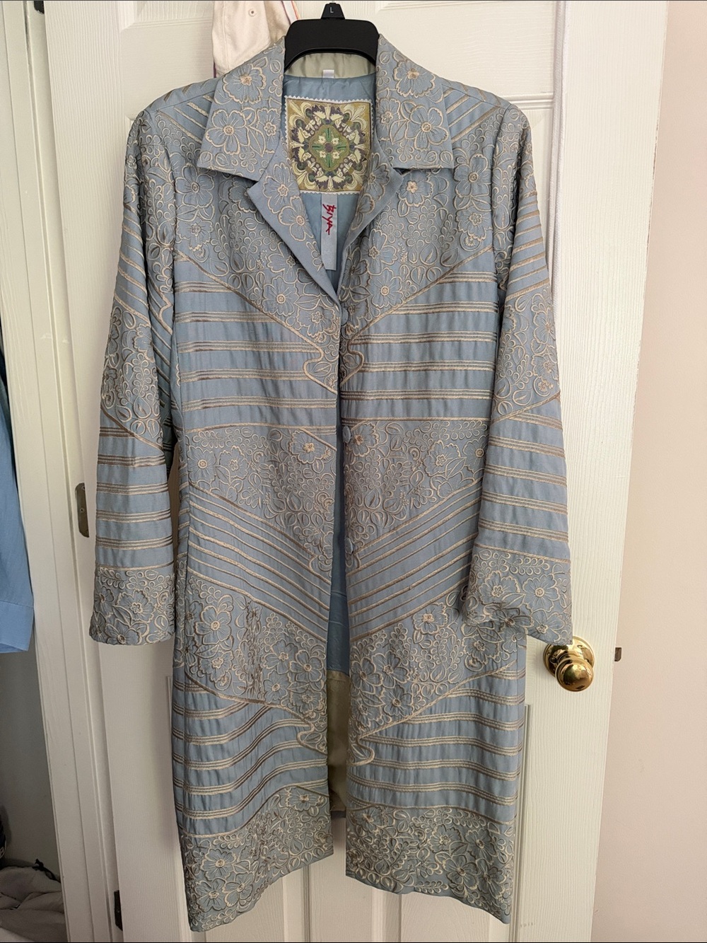 BIYA by Jonny Was Embroidered Light Blue Women's Coat